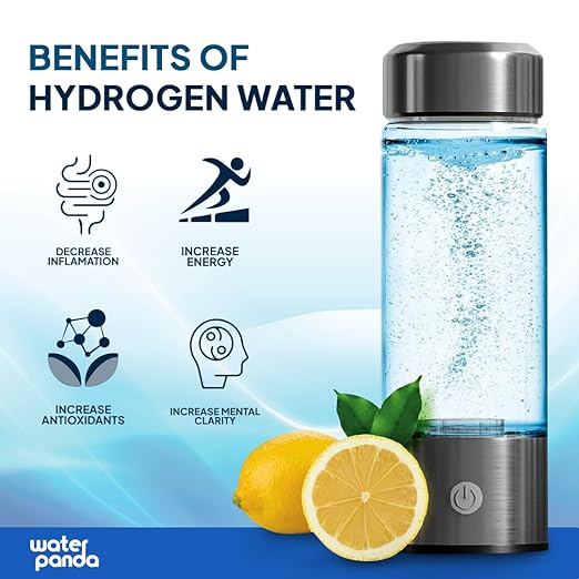 WaterPanda 420 ML Hydrogen Water Bottle - Portable Rechargeable Hydrogen Water Bottle - Healthy Drinking Water in Just 3 Min