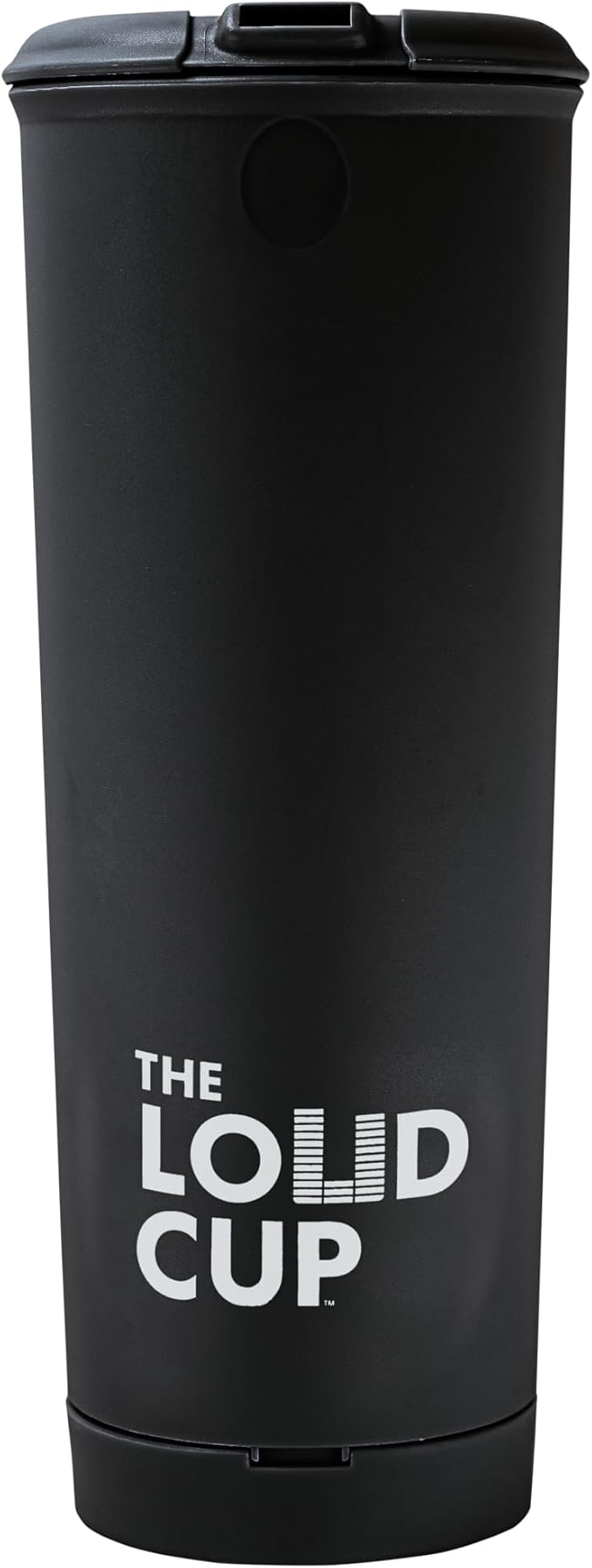 The LoudCup 20 oz Tumbler + Integrated Stadium Horn (Raven Black) - Reusable Water Bottle for Sports Fans - Worlds Loudest Cup for Noisy Fans on Game Day & Tailgating