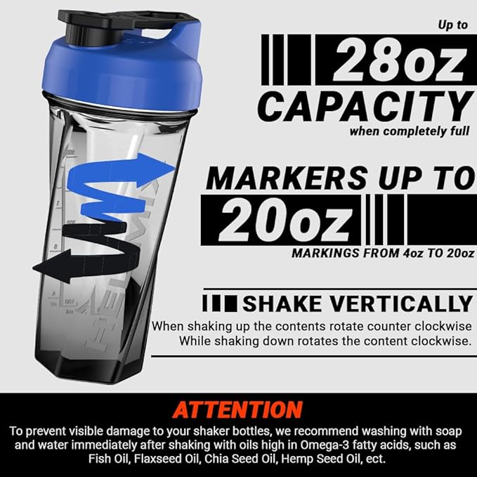 HELIMIX 2.0 Vortex Blender Shaker Bottle Holds upto 28oz | No Blending Ball or Whisk | USA Made | Portable Pre Workout Whey Protein Drink Shaker Cup | Mixes Cocktails Smoothies Shakes | Top Rack Safe