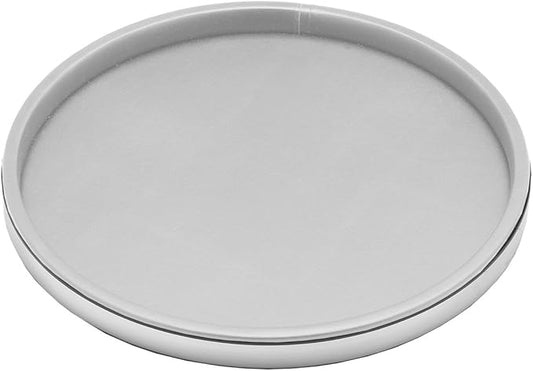 Kraftware Leatherette Tray, 14", White with Polished Chrome
