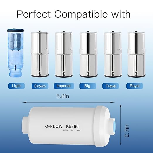 Gravity Water Filter, Replacement for Berkey® BB9®-2 Black Filters & PF-2® Fluoride Filters, Berkey® Gravity Water Filter System and Fachioo King Tank Series