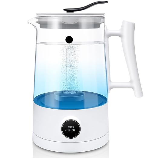 Hydrogen Water Pitcher, Rich Hydrogen Water Generator Electrolysis Jug BPA Free with SPE and PEM Concentrator Technology, Balanced Purified Water PH Levels, Hydrogen Content up to 2300 PPB