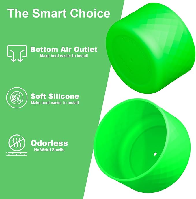 2PCS Silicone Water Bottle Boot for Owala 24oz 32oz 40oz, Anti-Slip Protective Sleeve Bottom Bumper Protector for FreeSip, Twist, and Flip Stainless Steel Water Bottles