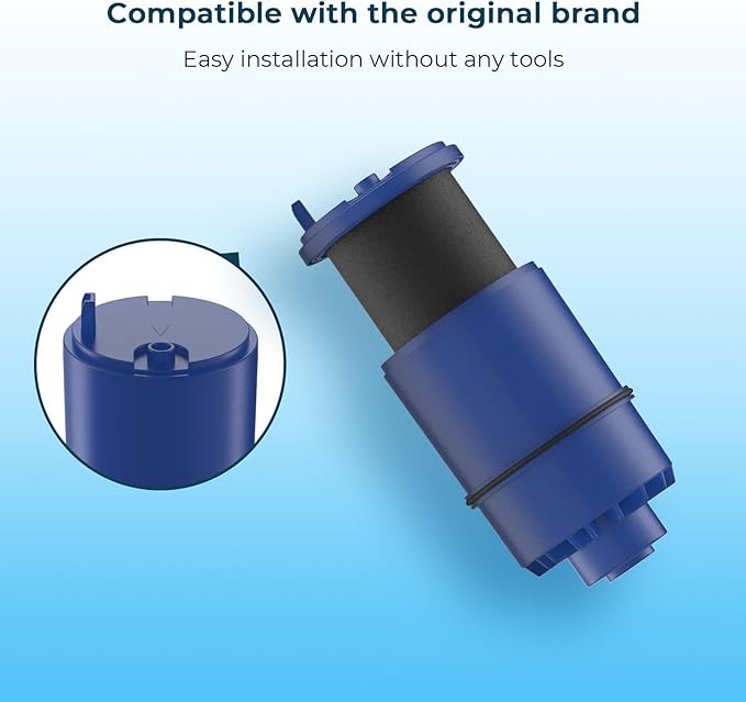 Crystala Filters Compatible with PUR® water filter replacement, Pur filter replacement faucet compatible with All PUR®, RF9999® and RF-3375, Pur filter replacement faucet, 6 Pack
