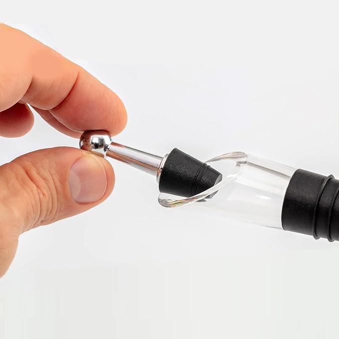 Wine Chiller Stick | 4 In 1 Wine Accessory Set | Iceless Chiller Stick | Decanting Aerator | Wine Pourer | Bottle Stopper | Accessory Case | Premium Gold | Father's Day Gift | Wine Gift Women & Men