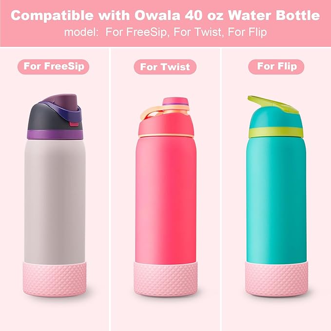 Silicone Boot for Owala Water Bottle 24 oz 32 oz 40 oz, Anti-Slip Protective Sleeve for FreeSip/Twist/Flip Stainless Steel Water Bottles Accessories