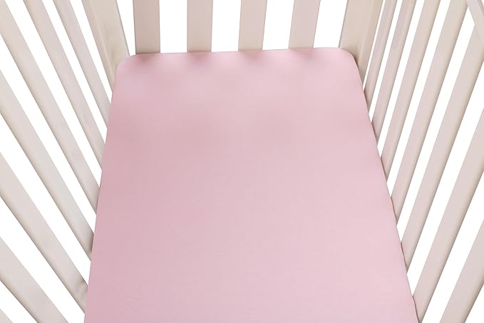 Bassinet Sheets Compatible with Baby Delight Beside Me Dreamer Bassinet, 2 Pack, 100% Jersey Knit Cotton 190GSM, Ultra Soft Breathable, Floral and Pink