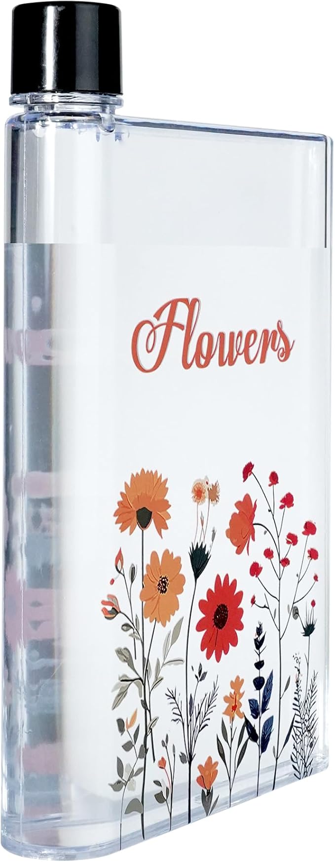 Flat Water Bottle For Travel,14oz Slim Water Bottle,Transparent Slim Water Bottle 420ml-BPA Free&Portable-Square Water Bottle Flat for Sports,Fitness,Camping,Hiking