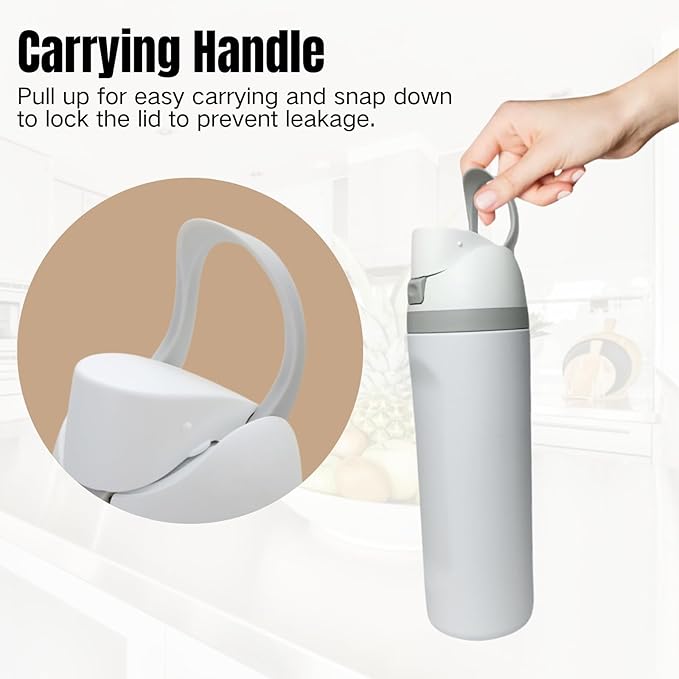 Replacement Cap for Owala Freesip, One Button Water Bottle Top Replacement Cap Compatible with Owala Cup, Replacement Accessories for Owala Free Sip 16oz 24oz 32oz 40oz, BPA-Free No Leak, Gray