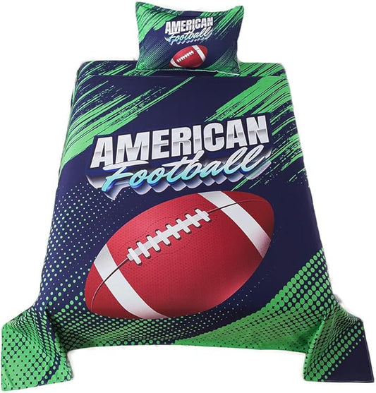 qjmiaofang Football Sheets for Boys American Football Fitted Sheet Twin Size for Kids Sports Sheet Set 3Pieces Sport Theme Football Bed Sheet Set Including 1 Flat Sheet 1 Fitted Sheet 1 Pillowcase