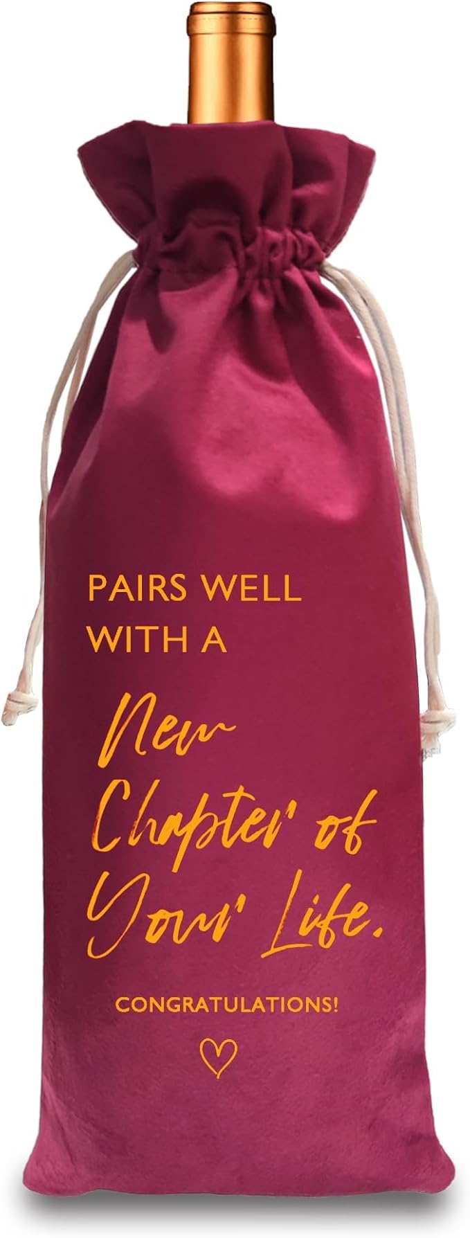 TBITON New Job Gifts Wine Bag, Going Away Gifts for Friends, New Beginnings Gifts for Women, New House, Engagement, Retirement Gift, Pairs Well With a New Chapter of Your Life (New Chapter-Red)