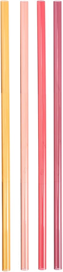 Stanley Reusable Quencher Straws | 4-Pack of BPA-Free, Reusable Straws for Clean Drinking | Perfect for Stanley's 30oz Tumblers | Red-Orange