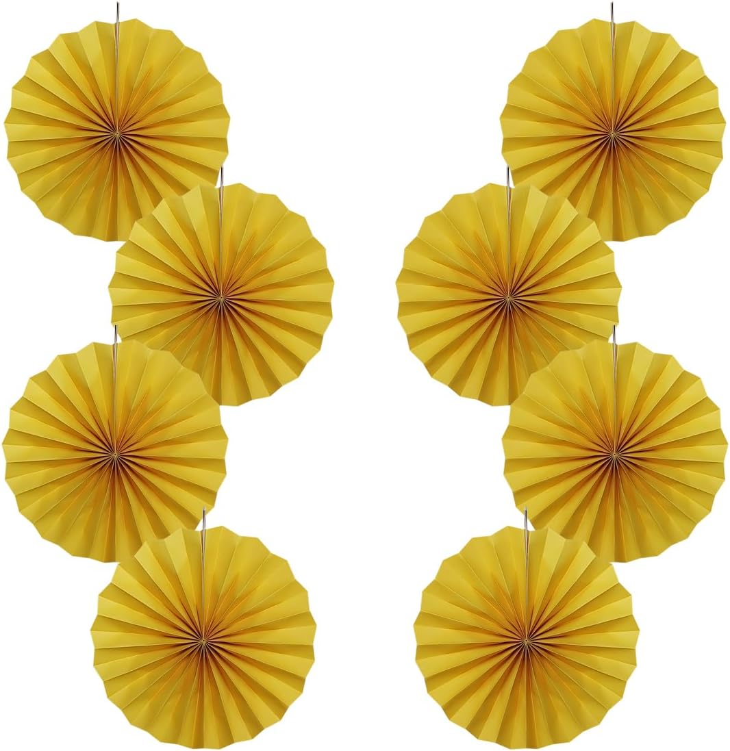 BARTHEW Yellow Birthday Decorations,DIY Yellow Paper Fans Hanging Decoration ,Party Supplies Party Fans 12in, Wedding Graduation Events Accessories 30 Color DIY Set （Yellow）