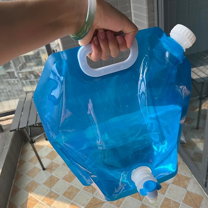 PIVHWIR 2 PCS Collapsible Water Container with Spigot, BPA Free 10L Camping Water Storage Carrier Jug, Collapsible Water Cube for Outdoors Hiking Camping Riding