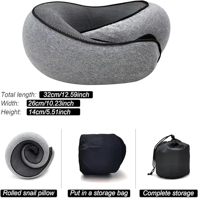 Wander Plus Travel Pillow, Travel Neck Pillow Memory Foam Travel Pillow 2024 New Travel Pillow Suitable for Travel, Airplanes, Cars and Offices (Navy Blue)