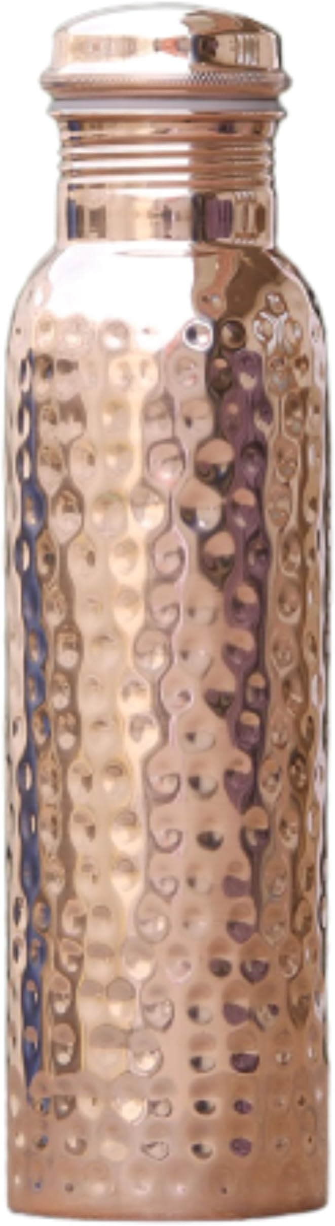 Copper Water Bottle 34oz, Hammered Copper Bottle with Lid Leakproof, Ayurvedic Copper Vessel to Drink More Water for Yoga Gym Sports Travel Daily Use
