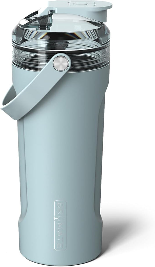 BrüMate MultiShaker Blender Shaker Bottle | 100% Leakproof Insulated Stainless Steel Shaker Bottle | Protein Shaker Bottle, and Pre Workout Bottle for the Gym | 26oz (Mist)