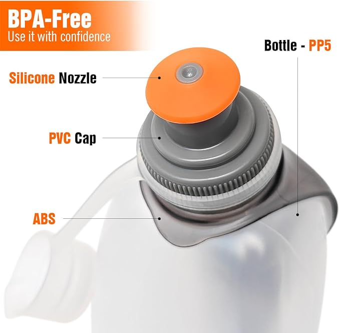 AXEN Water Bottle for Running Hydration Belt, BPA-Free&Leak-Proof Sports Water Bottle for Marathon Walking Hiking Cycling Trail Skiing