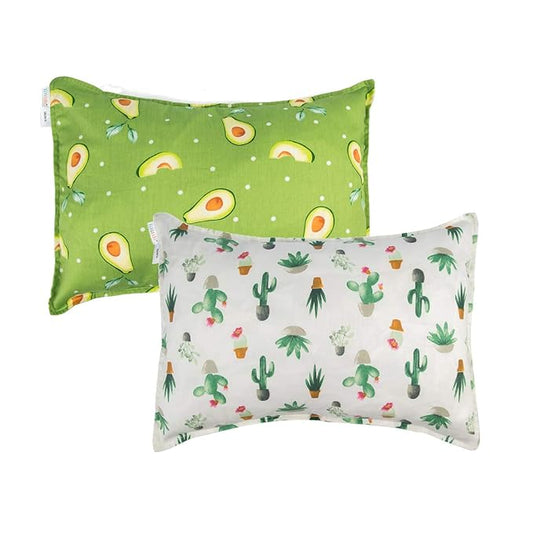 ALVABABY Cotton Toddler Pillowcases Fits 13 x 18,12 x 16 Kids Sleep Pillow 2 Pack Children Pillow Cover Envelope Kids Pillow Covers for Boys Girls Cactus Avocados 2TPW11