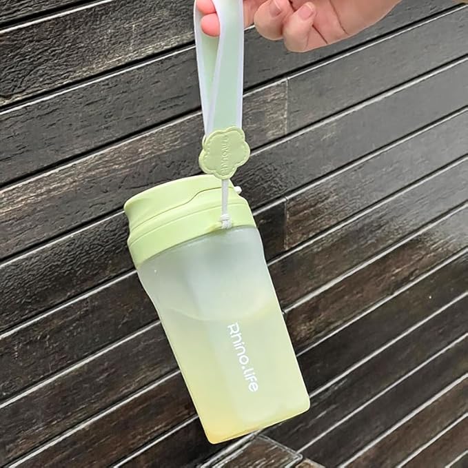 RhinoLife Premium Quality Motivational Blue Small Tiny Water Bottle with Straw Lid, BPA Free Tritan Plastic 18OZ (Moonlight Blue)