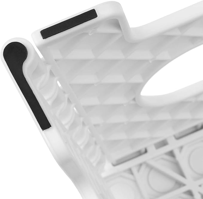 Casafield 9" Folding Step Stool with Handle, White - Portable Collapsible Small Plastic Foot Stool for Kids and Adults - Use in The Kitchen, Bathroom and Bedroom