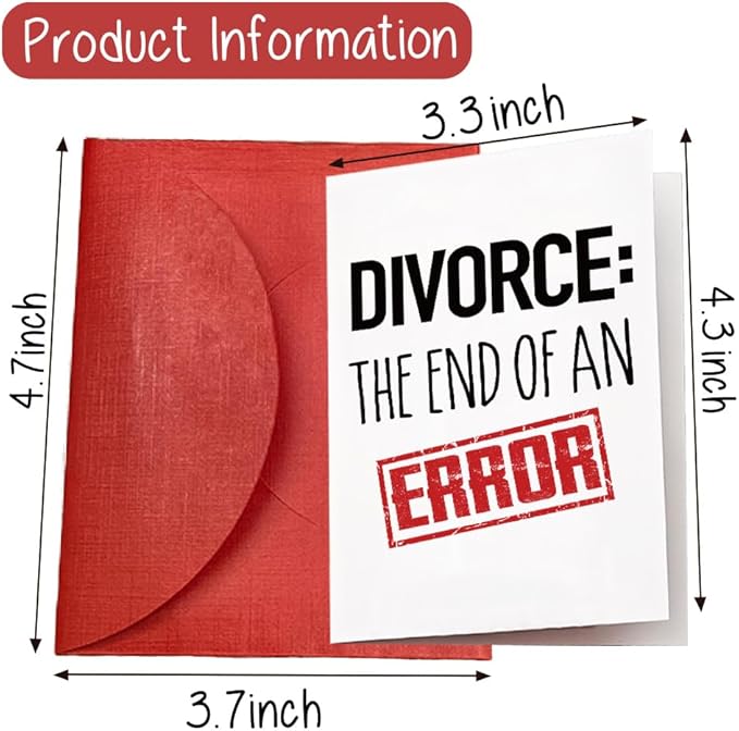 Qubereeree Divorce Gifts for Women Men, Pairs Well with Freshly Signed Divorce Papers Wine Bag New Beginning Divorce Party Decorations Supplies The End of An Error Divorce Breakup Gifts-11