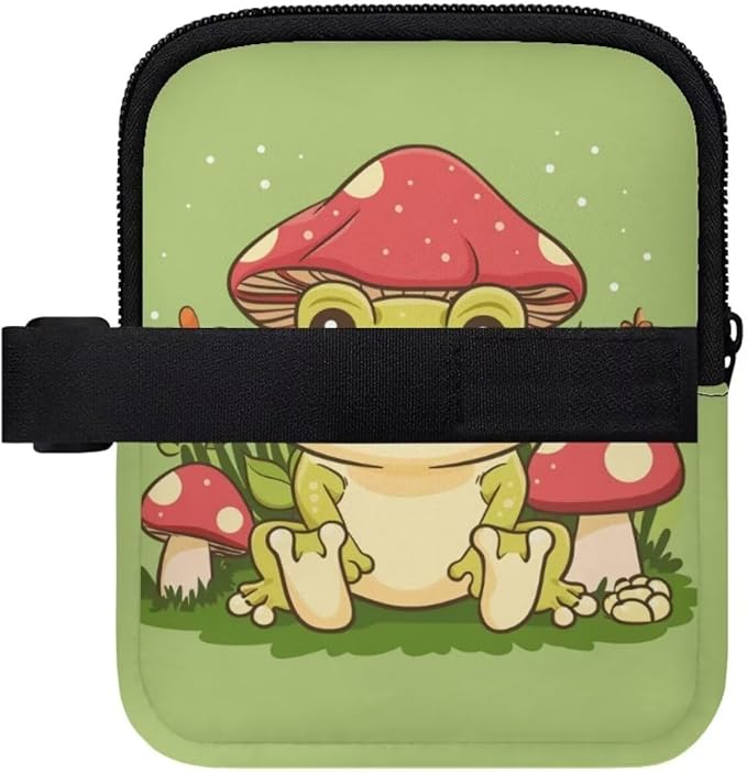 Frog Mushroom Stanley Cup Pouch with Adjustable Strap Water Bottle Storage Bag 20oz-40oz IceFlow Tumbler Pouch for Stanley Accessories