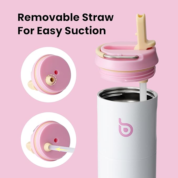 BOTTLE BOTTLE Insulated Water Bottle 24oz with Straw Lid and Handle for Sports Travel Gym Stainless Steel Water Bottles Double-Wall Vacuum Metal Thermos Bottles Leak Proof BPA-Free