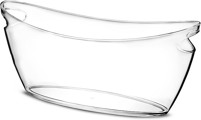 Cheardia 2 Pack Ice Bucket, Acrylic Champagne Bucket 5.5L Beverage Tub for Parties, Mimosa Bar Supplies, Cocktail Bar, Champagne, Beer, Wine, Clear, Long and Narrow