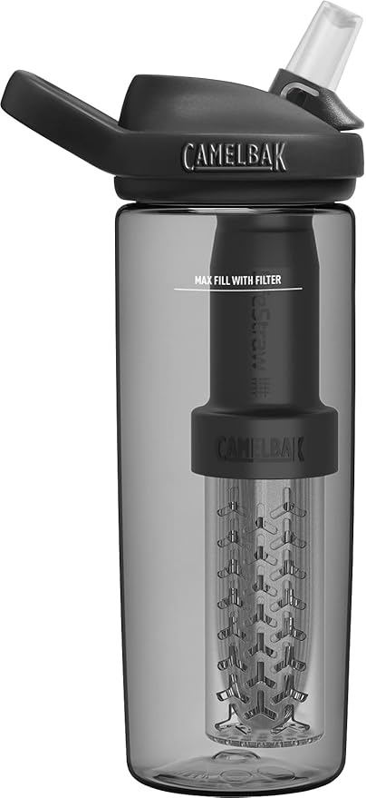 CamelBak eddy+ Water Filter Water Bottle by LifeStraw Integrated 2-Stage Filter Straw - For Hiking, Backpacking, Travel, and Emergency Preparedness