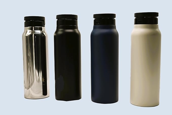 Magnetic Ring Top Insulated Stainless Steel Water Bottle with Phone Holder, 360° Rotation, Portrait/Landscape Modes, (Stainless), TC0023