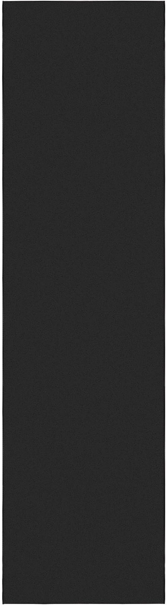 Machine Washable Modern Solid Design Non-Slip Rubberback 3x10 Traditional Runner Rug for Hallway, Kitchen, Bedroom, Living Room, 2'7" x 9'10", Black