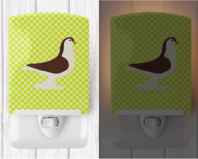 Caroline's Treasures BB7769CNL Large Pigeon Green Ceramic Night Light, Green Compact, UL-Certified, Ideal for Bedroom, Bathroom, Nursery, Hallway, Kitchen, 6x4x3, Multicolor