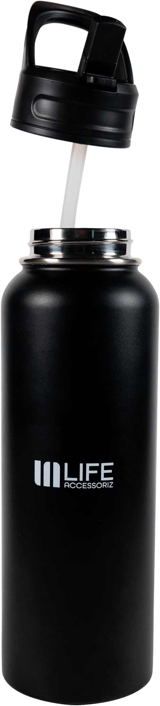 TempPro Water Flask - 3 Straw Lids, Leak-proof Stainless Steel Gym & Outdoor Bottles for Men& Women - Double Walled, Insulated Thermos (32 OZ)