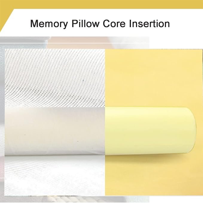 Cylinder Round Memory Foam Support Pillows 17.8X6 Cervical Neck Roll Pillow with Pillowcase Soft, Comfortable and Breathable for Sleeping, Chair, Car, Sofa，Travel OrangeRed