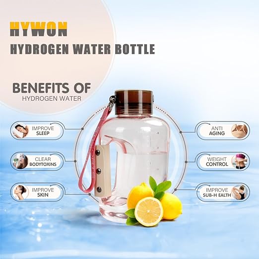 Hydrogen Water Bottle 50oz | Hydrogen Water Bottle Generator - Portable Hydrogen Water Machine | Ion Bottles Hydrogen Water Ionizer for Home Travel (Pink)