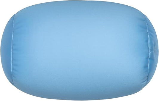 Microbead Body Pillow, Tube Microbead Bolster Bean Smooth Cool Pillow Neck Cervical Roll Pillow for Sleeping 7 x 12Inch Throw Travel Pillow(Maya Blue)