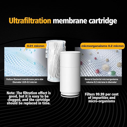 Water Filter for Sink Faucet Mount Filter Purifier System,Filters Over 60 substances,New Leak-Proof Technology，0.01 Micron Filtration Accuracy（Without Blue Light)