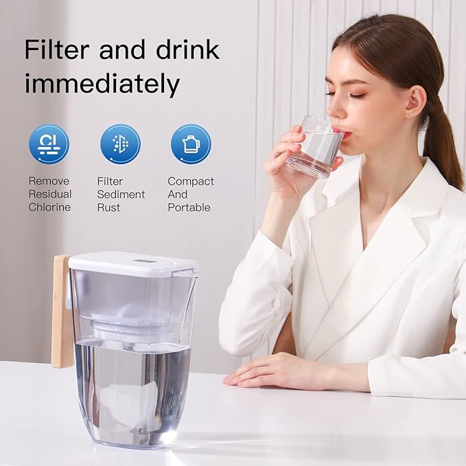 Replacement Filters for All Waterdrop® Pitcher Filtration System, Fits Waterdrop® WD-PF-01A Plus, Reduces PFAS, PFOA/PFOS, Chlorine, Last Up to 3 Months or 200 Gallons (Pack of 3)