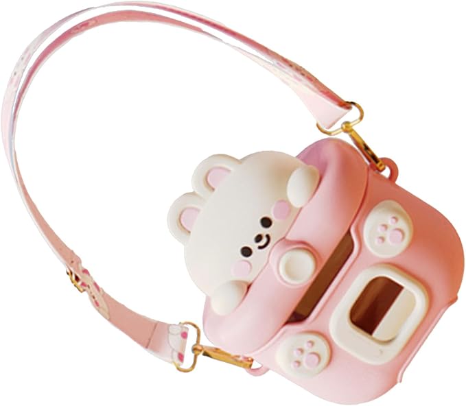 Camera Cup for Kids and Adults with Straw, 550ml Portable Cartoon Water Bottle for Office and Outdoor ()