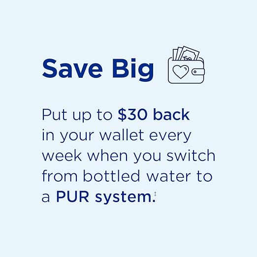 PUR 11-Cup Water Pitcher with 1 Genuine PUR Filter, 2-in-1 Faster Filtration, Dishwasher Safe, Filter Change Light, Easy Fill Lid, LockFit lid, Blue/White (CR1100C)