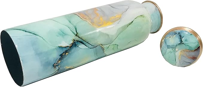 Kunal Green Copper Water Bottle 34 Oz,Joint Free-Ayurveda Health For Travelling Purpose Copper Vessel for Drinking Water Bottle, Yoga, Christmas Gift,Birthday Gift, Wedding Gift- Capacity 1000 Ml