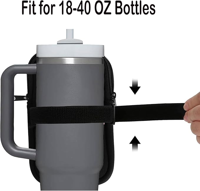 Water Bottle Pouch for Stanley, Running Water Bottle Handheld Caddy Compatible With Stanley Quencher Adventure 40oz & IceFlow 20/30oz, Kinds of Tumbler, Gym Water Bottle Accessories For Women