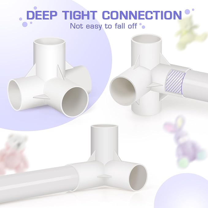 Trycooling Stuffed Animal Storage Zoo Stuffed Animal Holder Space Save Vertical Stuffed Animals Storage PVC with Elastic Band and Net for Playroom Birthday Gift for Bedroom Nursery (White 1)