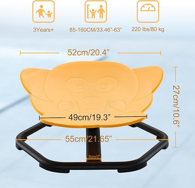 Spinning Chair for Autistic Kids Sit and Spin Chair for Kids Swivel Sensory Chair Elephant Spinning Seat Autism Sensory Chair Items for Sensory Room Training Balance Body Coordination
