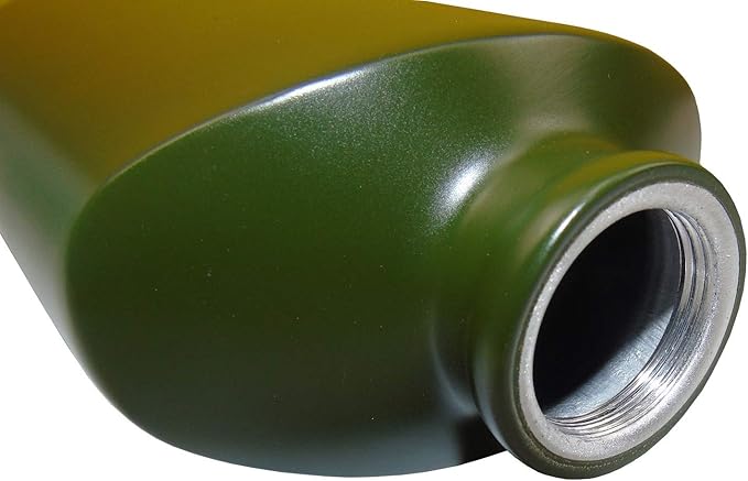 Aluminum Flat Military Canteen Water Bottle - for Travel Camping Hiking Outdoor Recreation with Hook Portable BPA Free 18oz Green