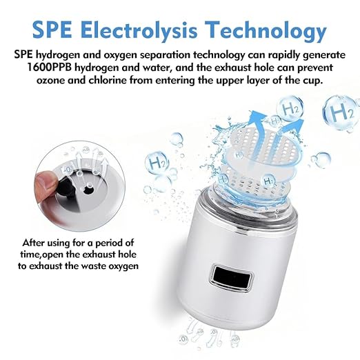 Hydrogen Water Bottle is a 3-Purpose Hydrogen Water Generator That uses Advanced SPE and PEM Over 3000 ppb of odourless Hydrogen Water 2024-New Upgrade (with Hydrogen Absorption)