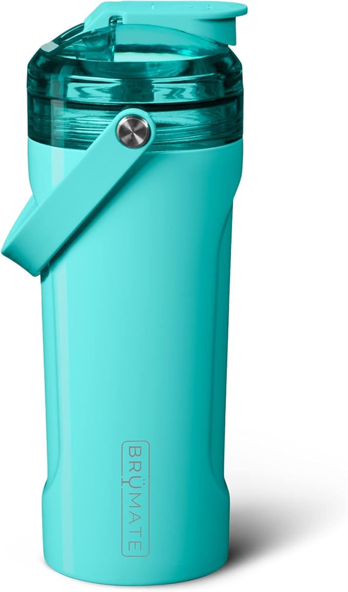 BrüMate MultiShaker Blender Shaker Bottle | 100% Leakproof Insulated Stainless Steel The Perfect Shaker Cup, Protein Shaker Bottle, and Pre Workout Bottle for the Gym | 26oz (Aqua)