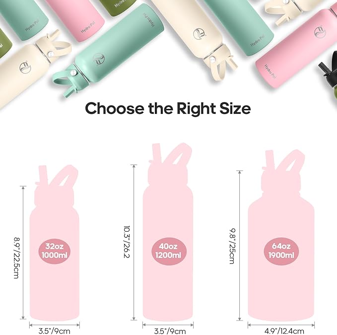 Insulated Water Bottles 32 oz with 2 Leak Proof Lids & Water Bottle Holder, Wide Mouth Sport Water Bottle with Straw, Reusable Stainless Steel Water Flask, Double Walled Vacuum Thermos