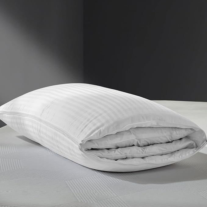 APSMILE 2-in-1 Assembleable Goose Feathers Down Pillow for Sleeping, King Size Soft-Medium-Firm Adjustable Bed Pillow Insert for Stomach, Back or Side Sleepers, 20x36